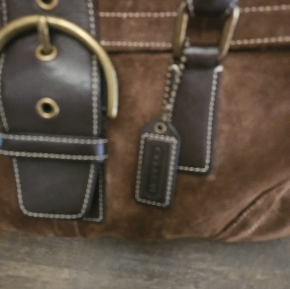 Coach Soho Suede Leather Brown Shoulder Bag EUC - Picture 7 of 11